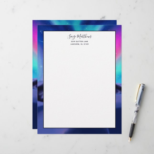 A Million Aurora Dreams Letterhead (Front/Back In Situ)