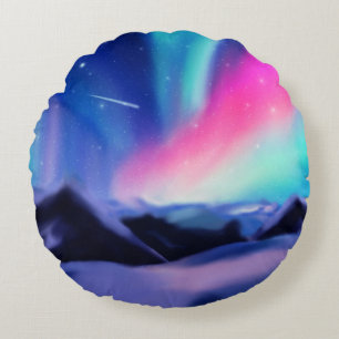 A Million Aurora Dreams Round Pillow