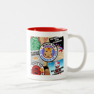 A Mince Pie Montage under the Magnifying Galss Two-Tone Coffee Mug