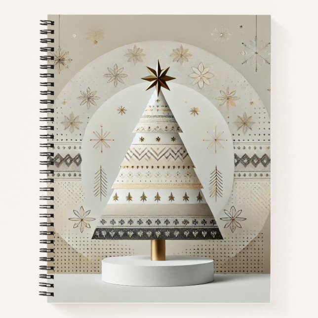 a minimal Christmas tree notebook (Front)