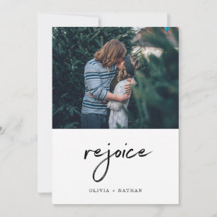 A Minimalist Christmas Rejoice with Photo Holiday Card