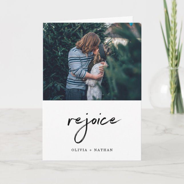 A Minimalist Christmas | Rejoice with Photo Holiday Card (Front)