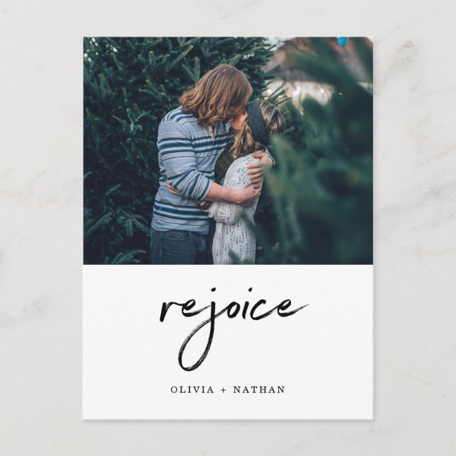 A Minimalist Christmas | Rejoice with Photo Holiday Postcard (Front)