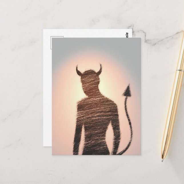 A minimalist  on pink purple background postcard (Front/Back In Situ)