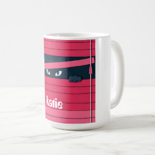 A minimalist stylised cat coffee mug