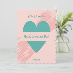 A minimalist Valentine with a turquoise heart