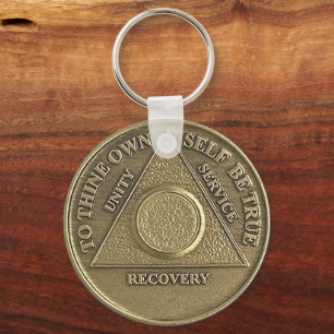 A Miracle Happened CUSTOM DATE Sober AA Coin Key Ring