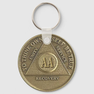 A Miracle Happened CUSTOM DATE Sober AA on Coin Key Ring