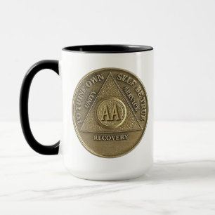 A Miracle Happened On CUSTOM DATE Sober AA on Coin Mug