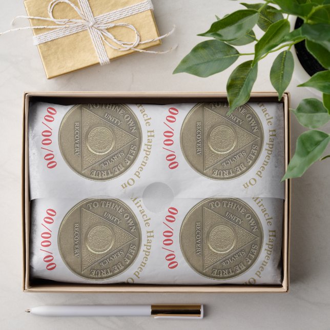 A Miracle Happened On CUSTOM DATE Sober Blank Coin Tissue Paper (Gift)