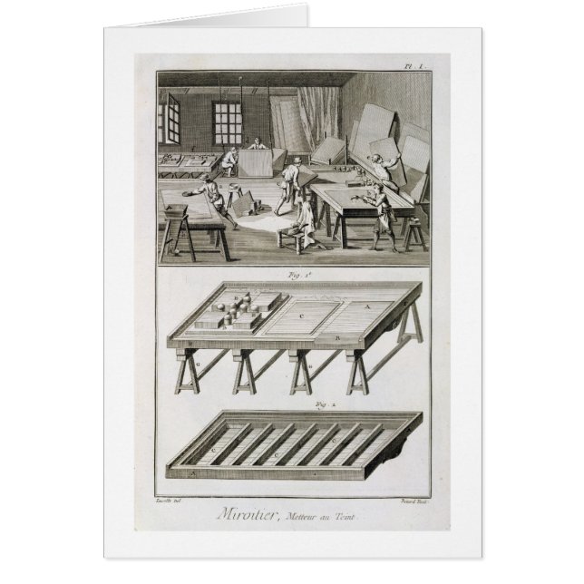 A mirror maker's workshop and tools, from the 'Enc (Front)