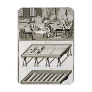 A mirror maker's workshop and tools, from the 'Enc Magnet