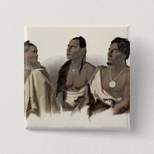 A Missouri Indian, an Oto Indian and the Chief of 15 Cm Square Badge (Front)