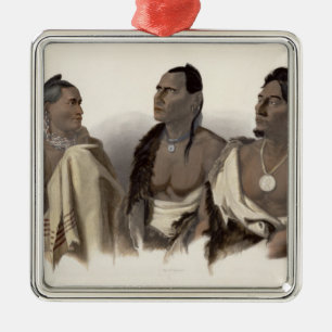 A Missouri Indian, an Oto Indian and the Chief of Metal Tree Decoration