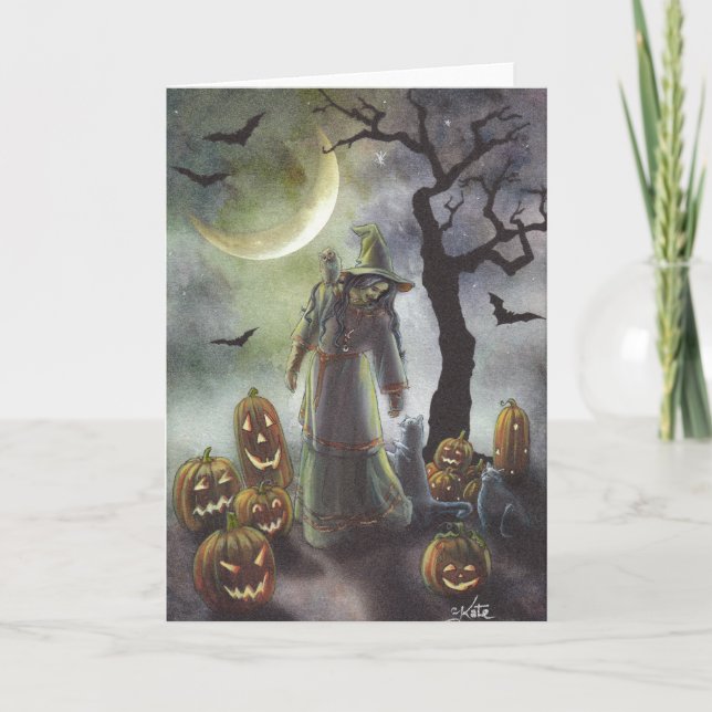 A misty walk at Halloween. Card (Front)