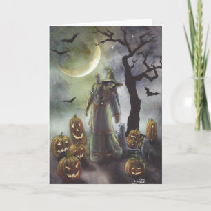 A misty walk at Halloween. Card