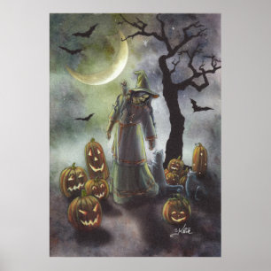 A misty walk at Halloween. Poster