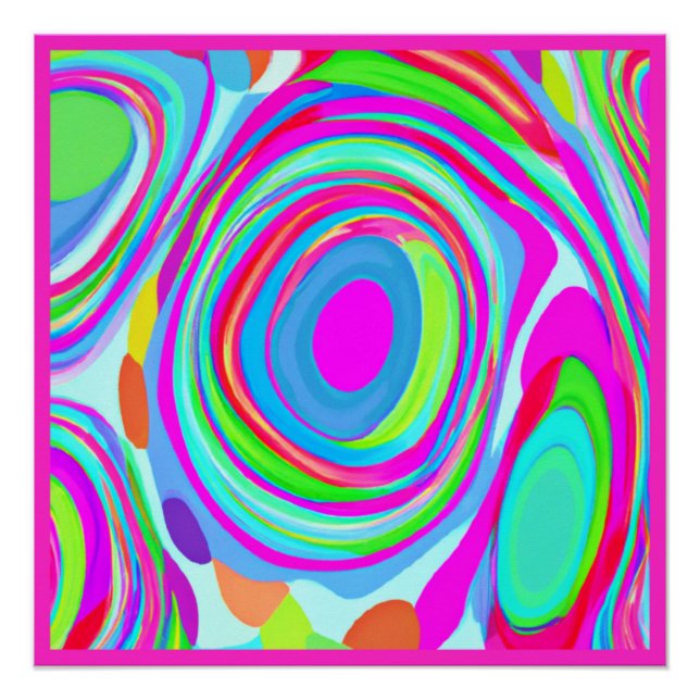 A Mixture of Colourful Patterns Art Poster (Front)