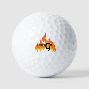 A Mod, Bold, Orange & Yellow Flame Graphic Golf Ba Balls