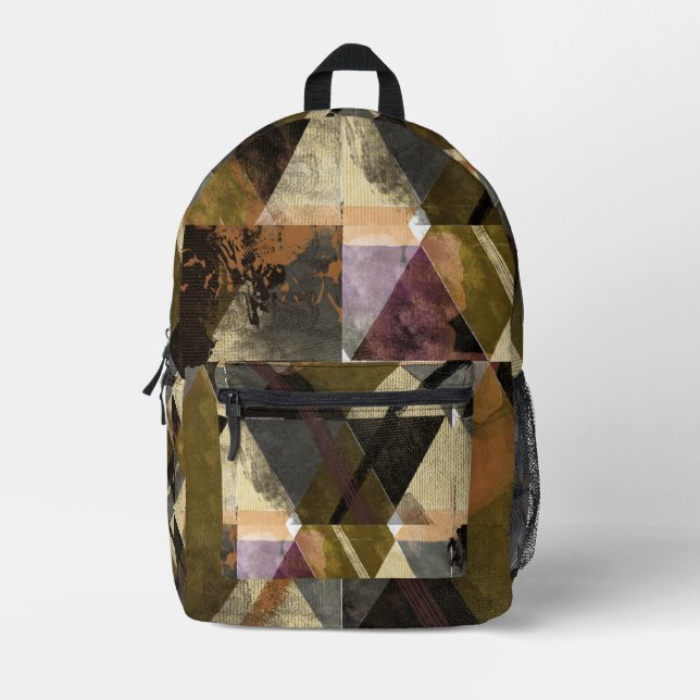 A modern abstract design printed backpack (Front)