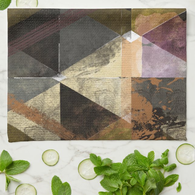 A modern abstract design tea towel (Folded)