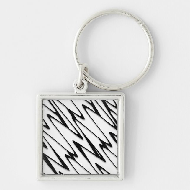 A Modern Abstract Energetic Line Art  Key Ring (Front)