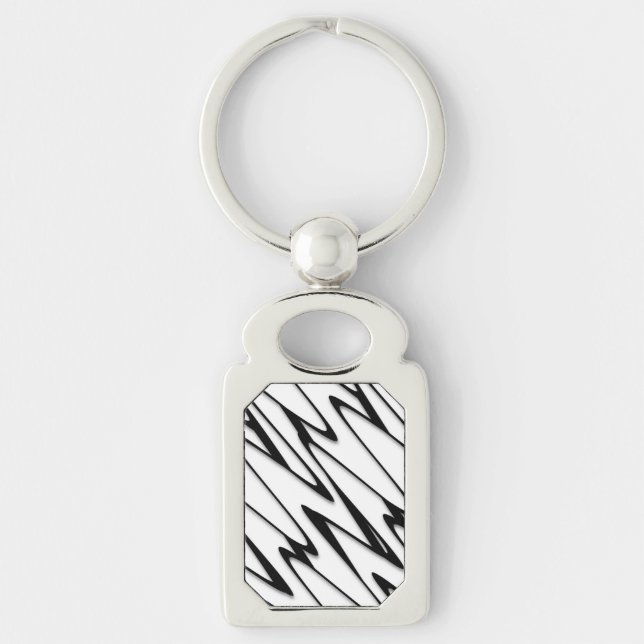 A Modern Abstract Energetic Line Art  Key Ring (Front)