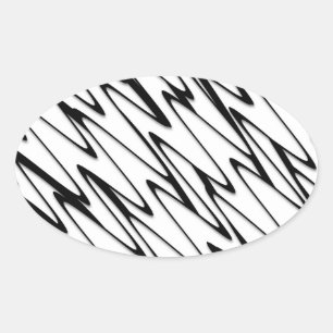 A Modern Abstract Energetic Line Art Oval Sticker