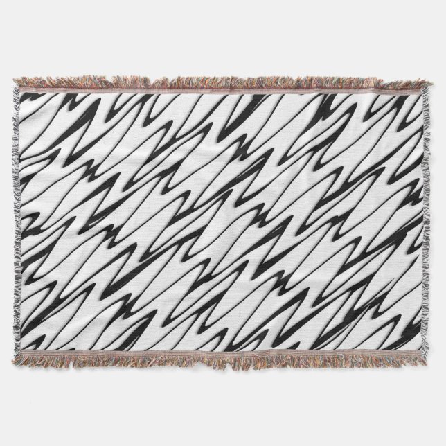 A Modern Abstract Energetic Line Art  Throw Blanket (Front)