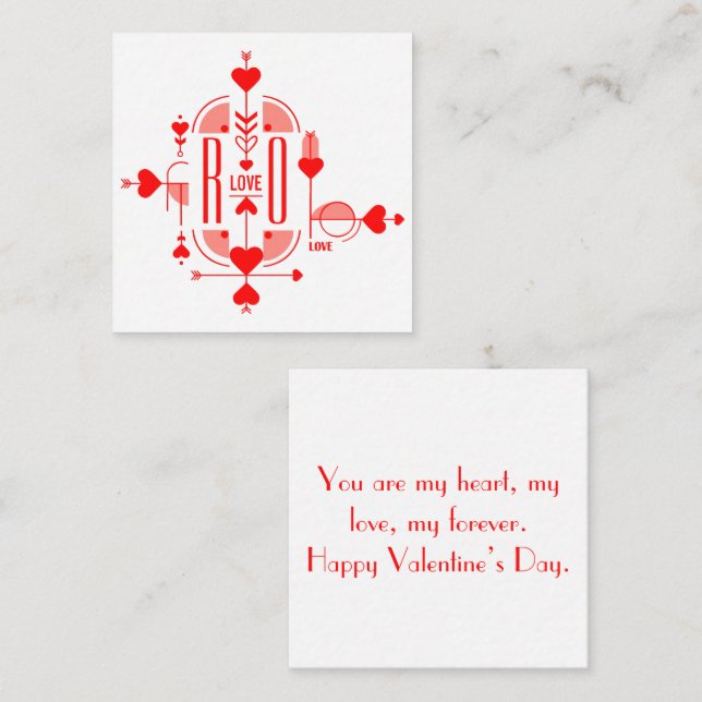 A modern and romantic monogram initial design card (Front/Back)