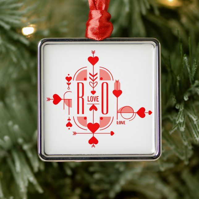 A modern and romantic monogram initial design metal tree decoration (Tree)
