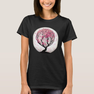 A Modern and Trendy Take on Cherry Blossoms Globe T-Shirt