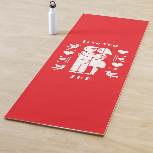 A modern Bauhaus personalized Valentine’s Day Yoga Mat