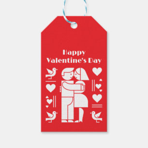 A modern Bauhaus-style Valentine’s Day Gift Tags