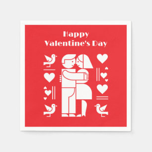 A modern Bauhaus-style Valentine’s Day Napkin