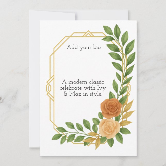 A modern classic for your big day. invitation (Front)