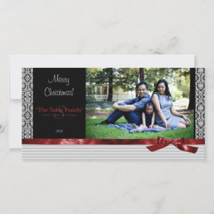 A Modern Damask Holiday Photo Card