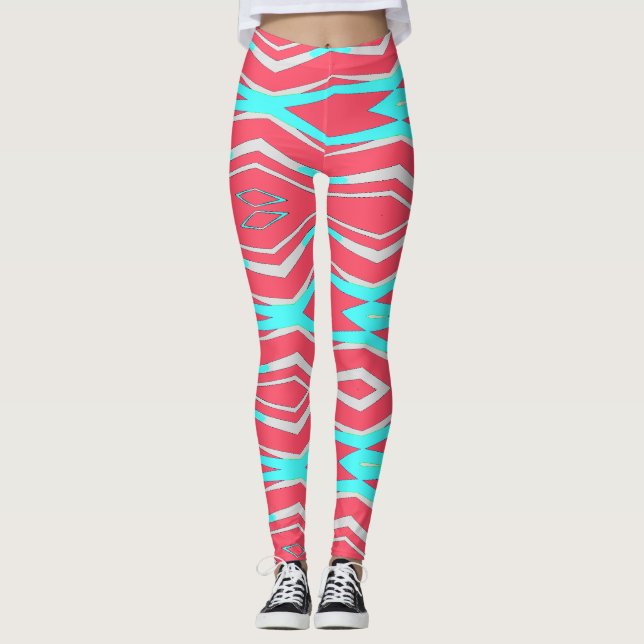 A modern multicolor abstract "Ratti_Creative_Arts" Leggings (Front)