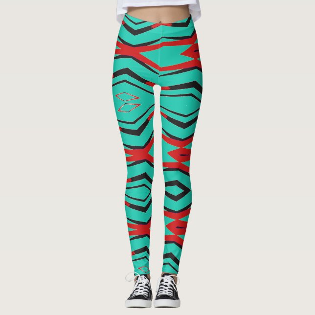 A modern multicolor abstract "Ratti_Creative_Arts" Leggings (Front)