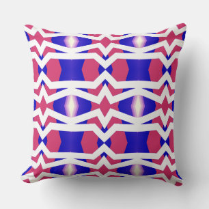 A modern multicolor all over fabric print pattern cushion