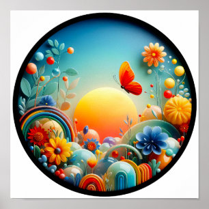 A modern nature themed abstract poster