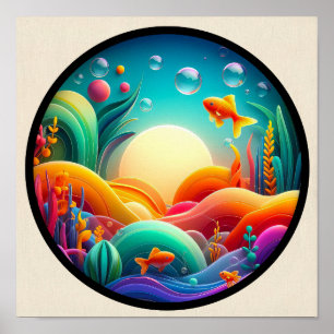 A modern nature themed abstract poster