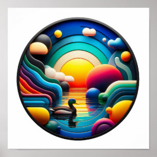 A modern nature themed abstract poster