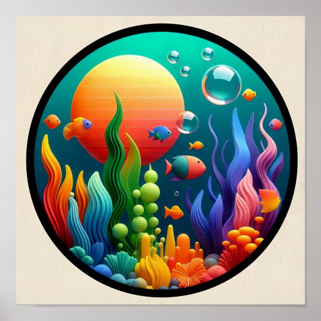 A modern nature themed abstract poster (Front)