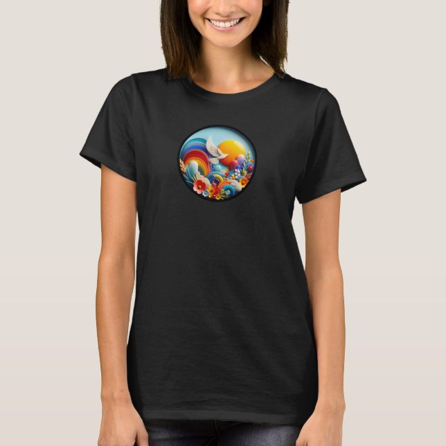 A modern nature themed abstract t-shirt design (Front)