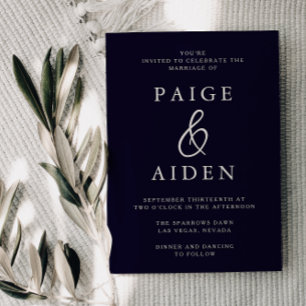 A Modern Navy Wedding Invitation