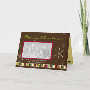A Modern Plum & Chocolate Photo Christmas Card