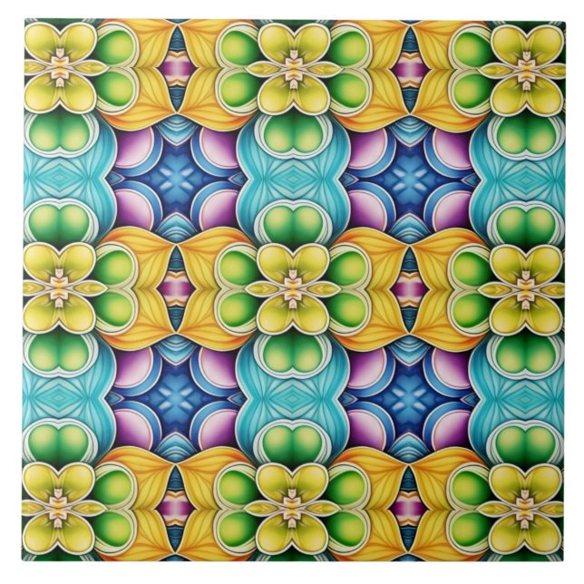 A modern seamless multicolor classic pattern ceram tile (Front)