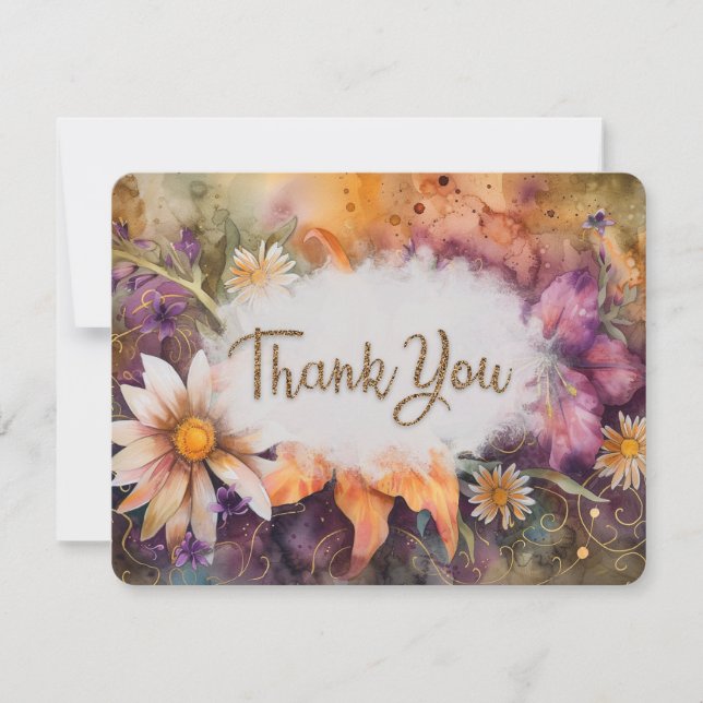A Modern Thank You Bouquet Flat Thank You Card (Front)