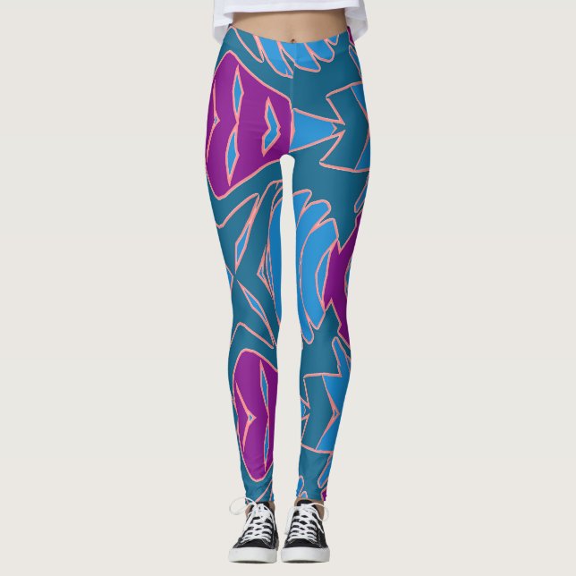A modern vibrant "Ratti_Creative_Arts" Leggings (Front)